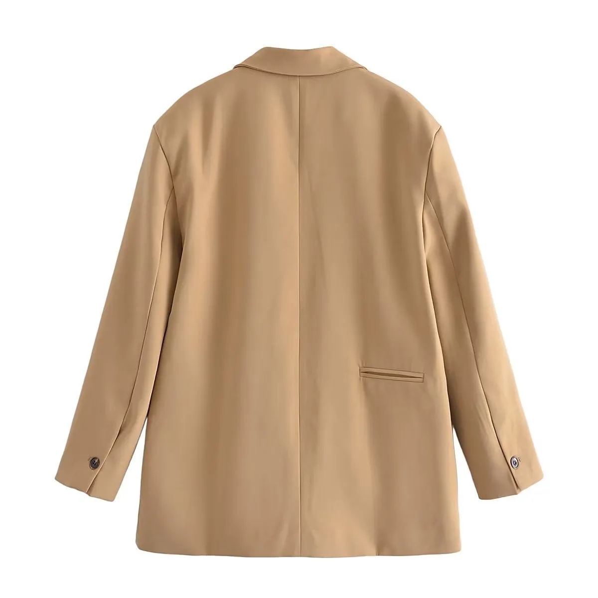 2022 Autumn New Design Brown Single Breasted Oversized Midi Blazer