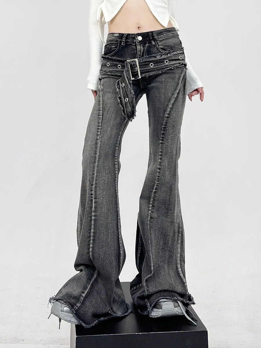 【24s Mar.】Black Flare High-Waist Denim Jeans