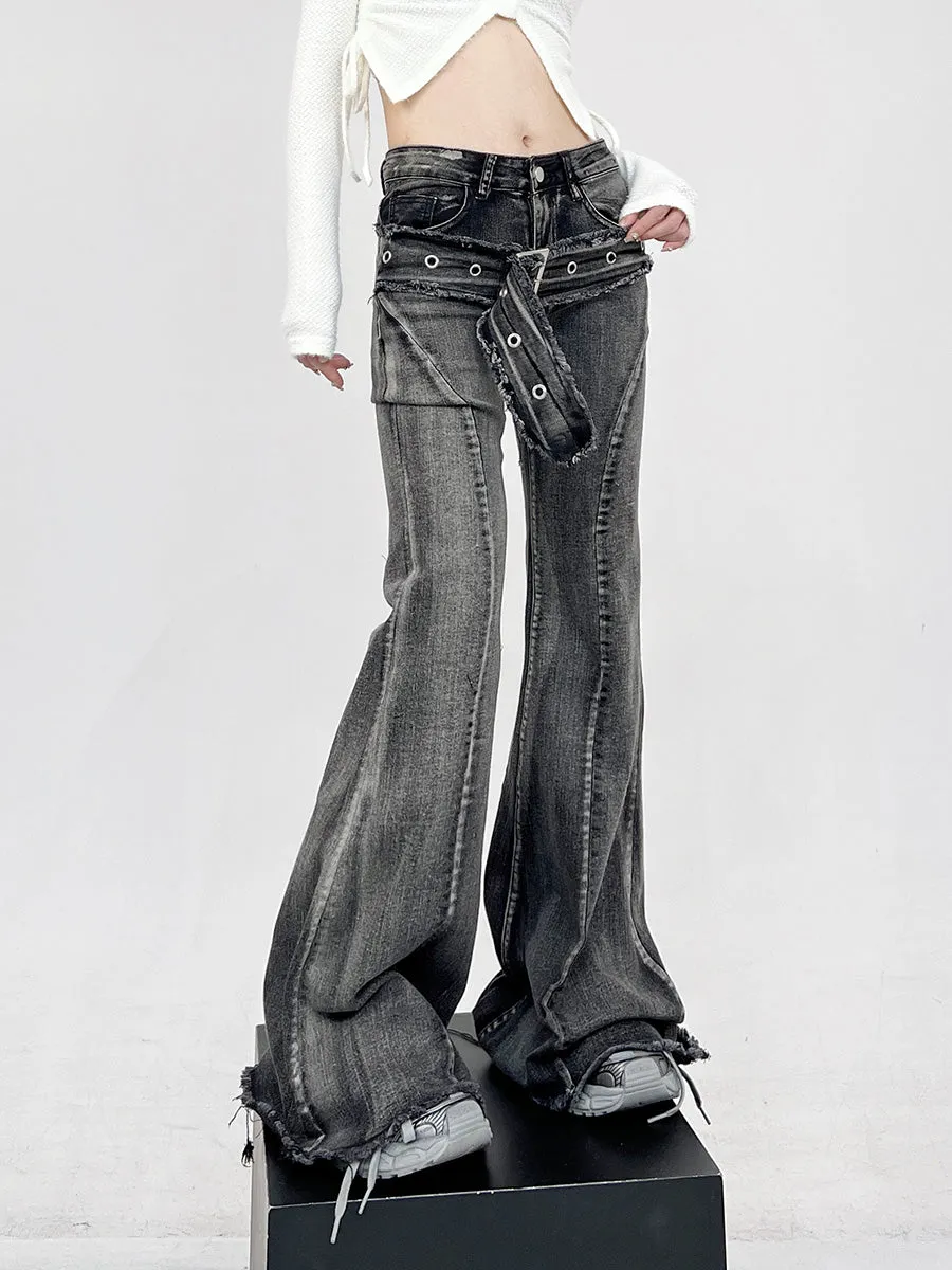 【24s Mar.】Black Flare High-Waist Denim Jeans