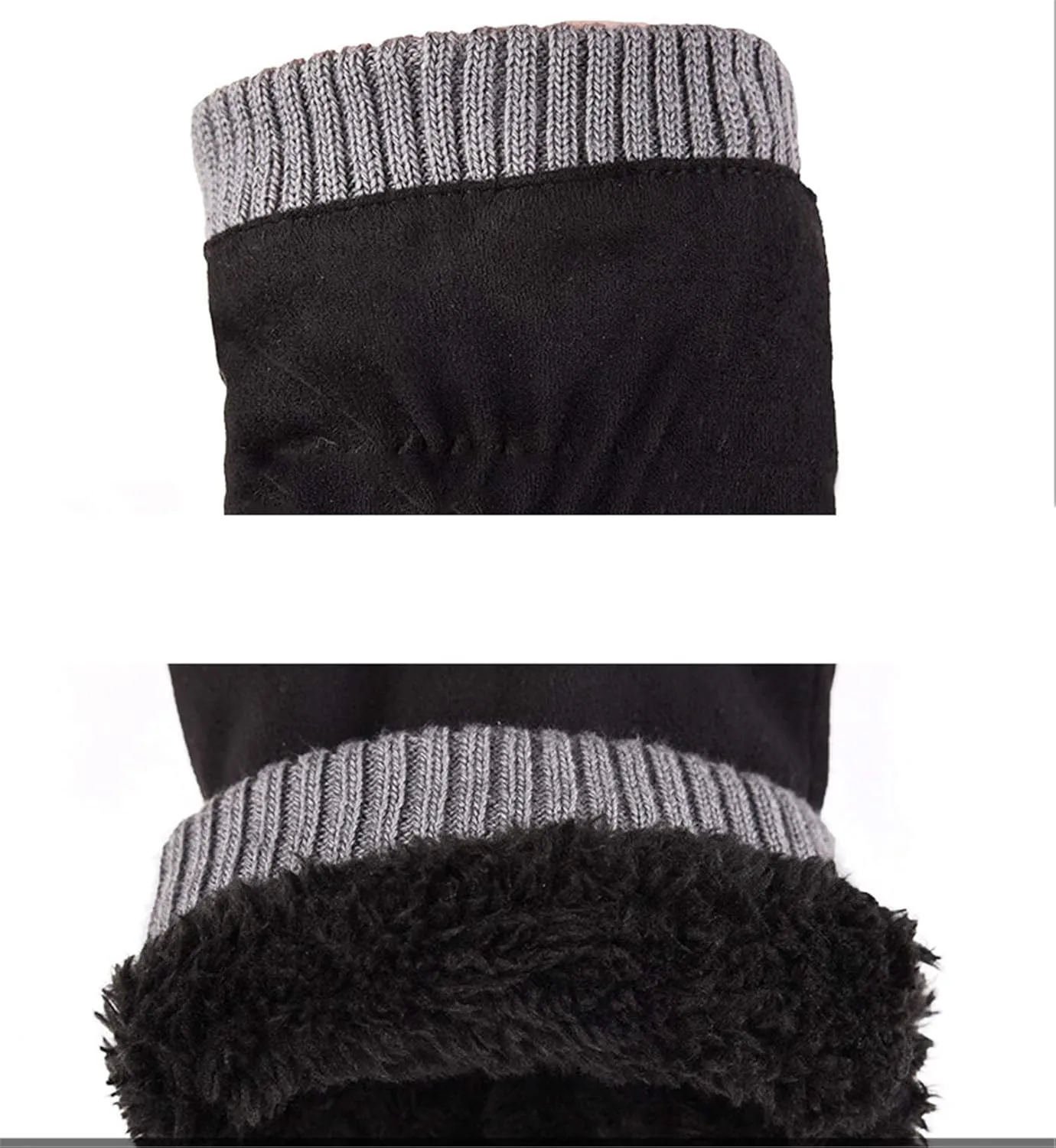 Andongnywell Mens Suede Gloves Winter Touch Screen Gloves Warmer Texting Gloves Winter Thick Drive Gloves