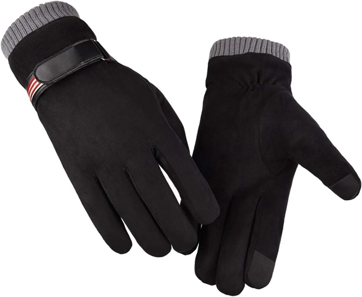 Andongnywell Mens Suede Gloves Winter Touch Screen Gloves Warmer Texting Gloves Winter Thick Drive Gloves