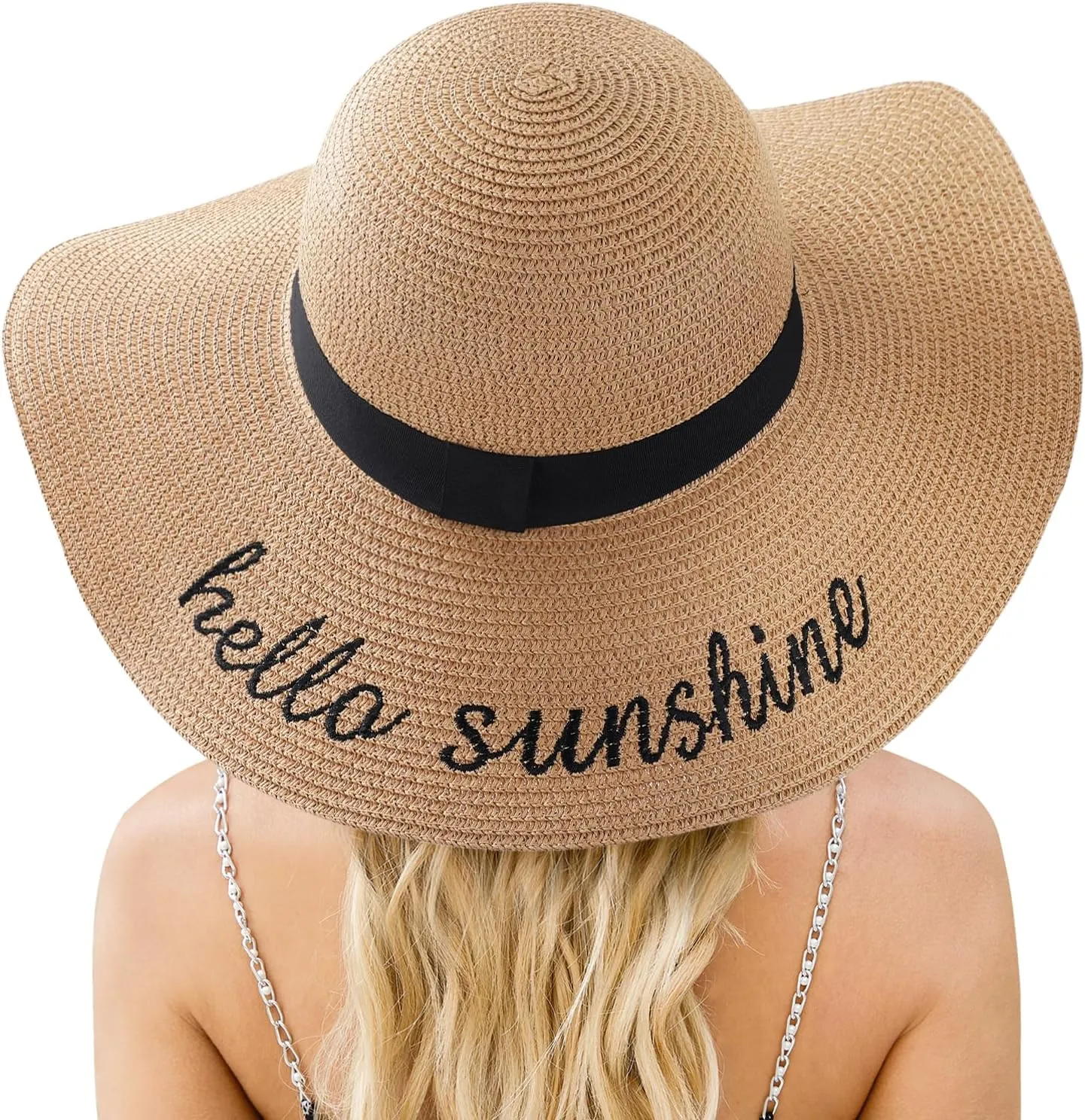 Beach Sun Hats for Women, Straw Hat for Women, Womens Sun Hat UPF 50  UV Protection, Summer Hats Packable Foldable