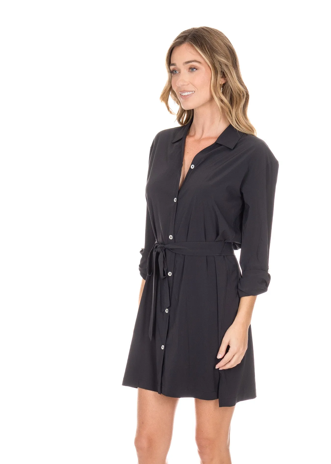 Black Button Down Shirt Dress