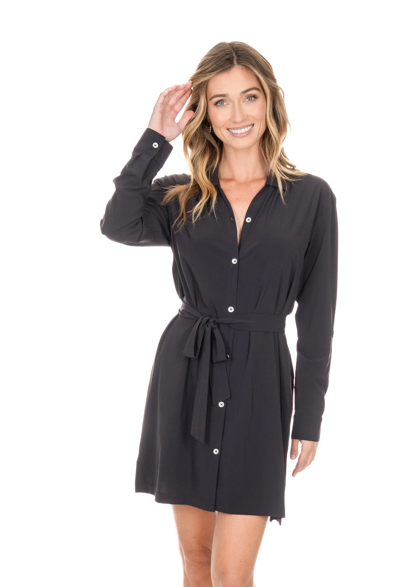 Black Button Down Shirt Dress