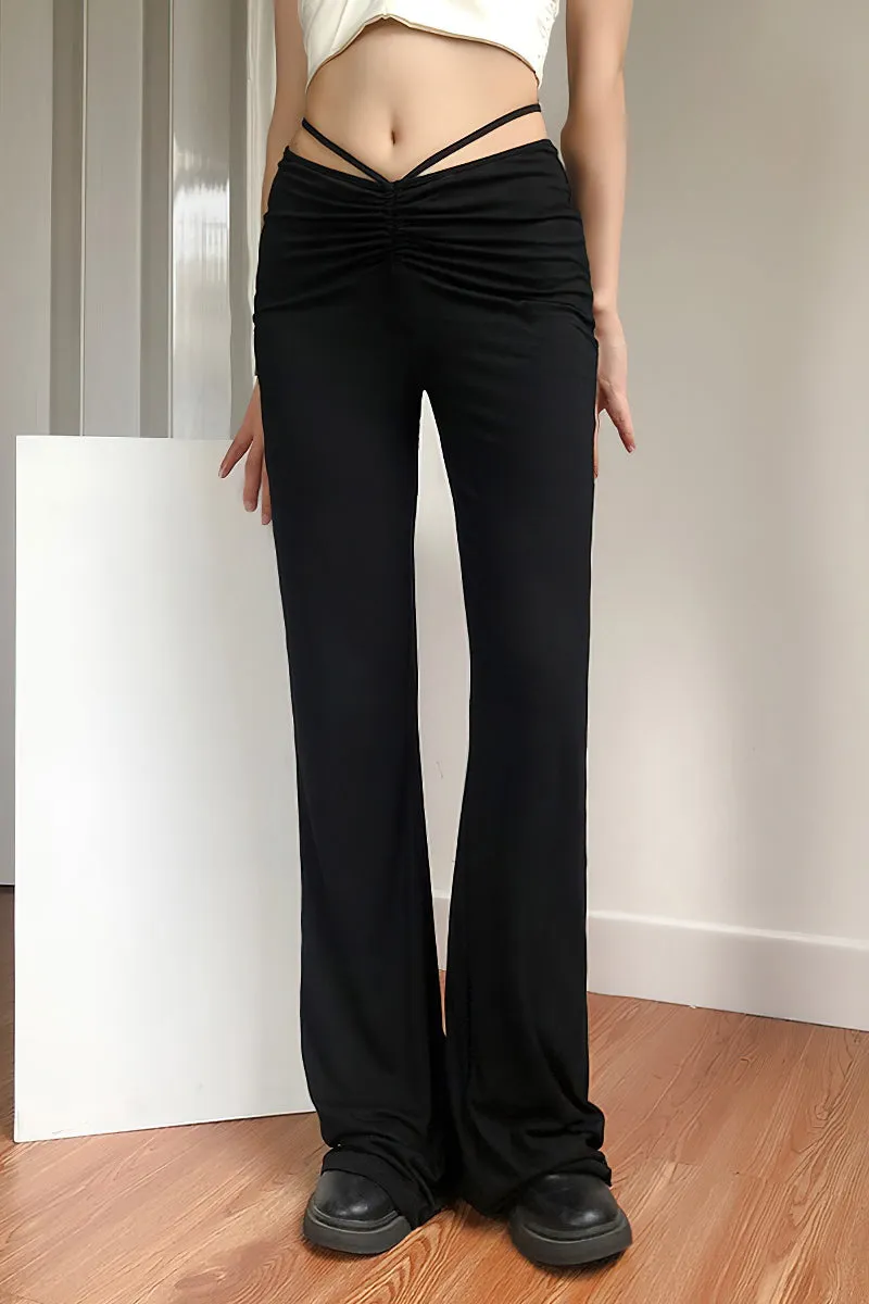 Black Modal Drawstring Trousers
