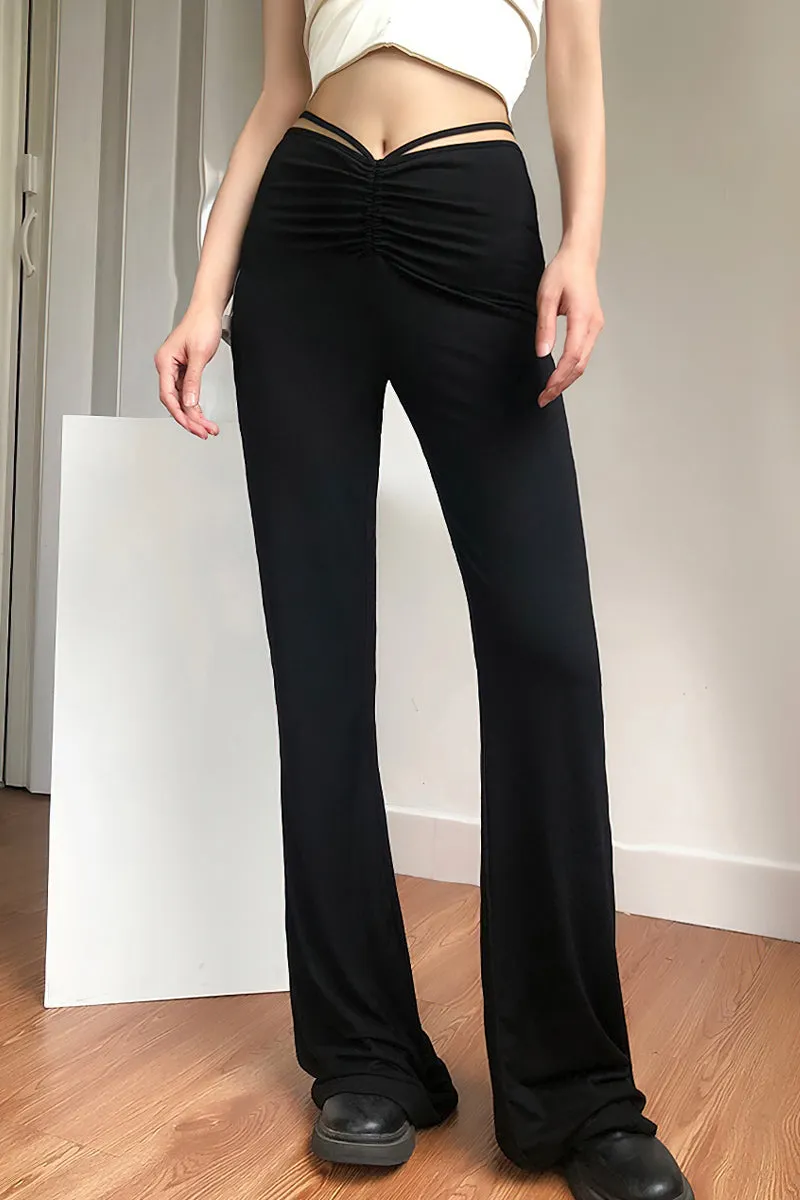 Black Modal Drawstring Trousers