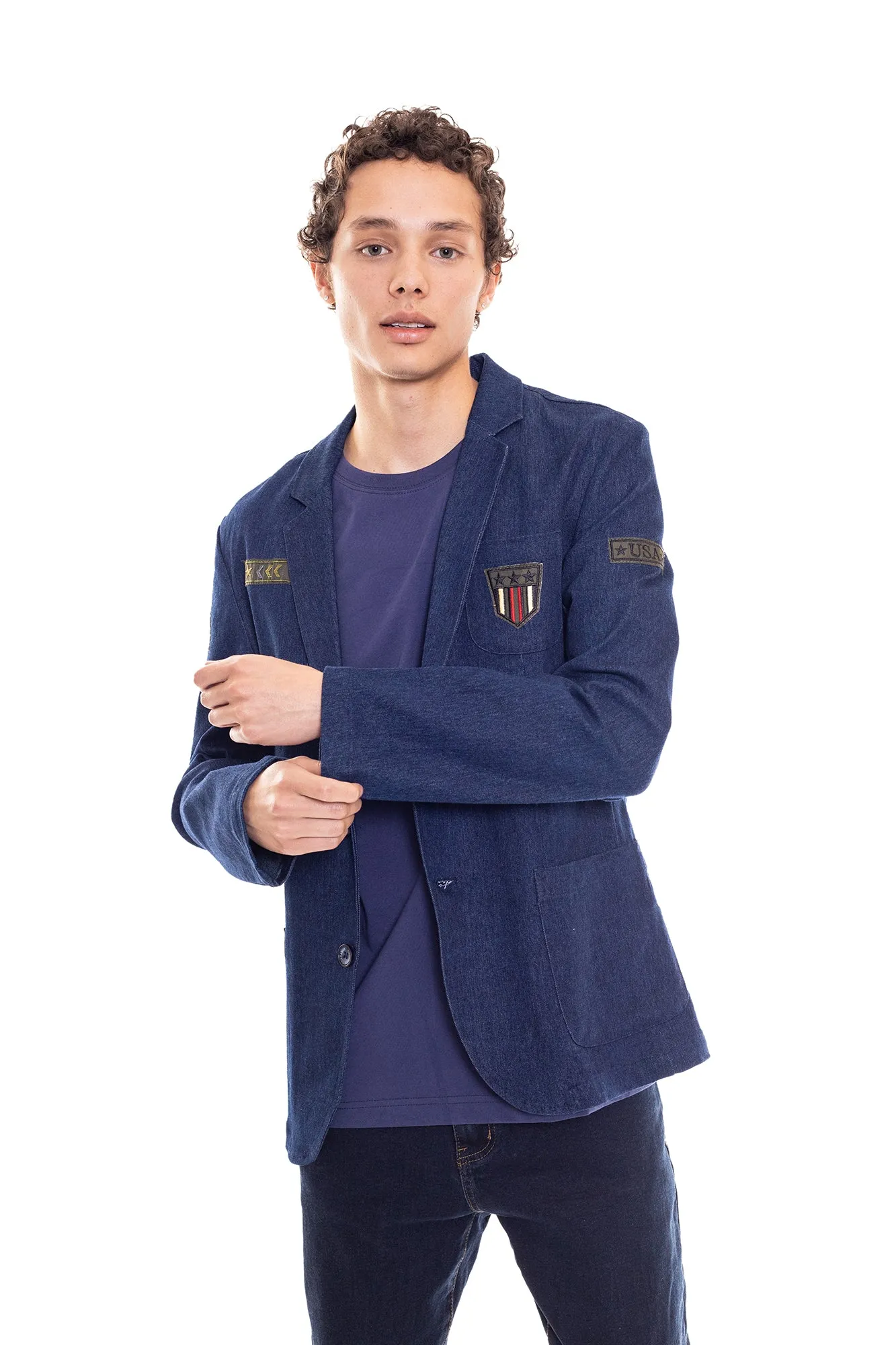 BLAZER EN JEANS  MANGA LARGA PARA HOMBRE