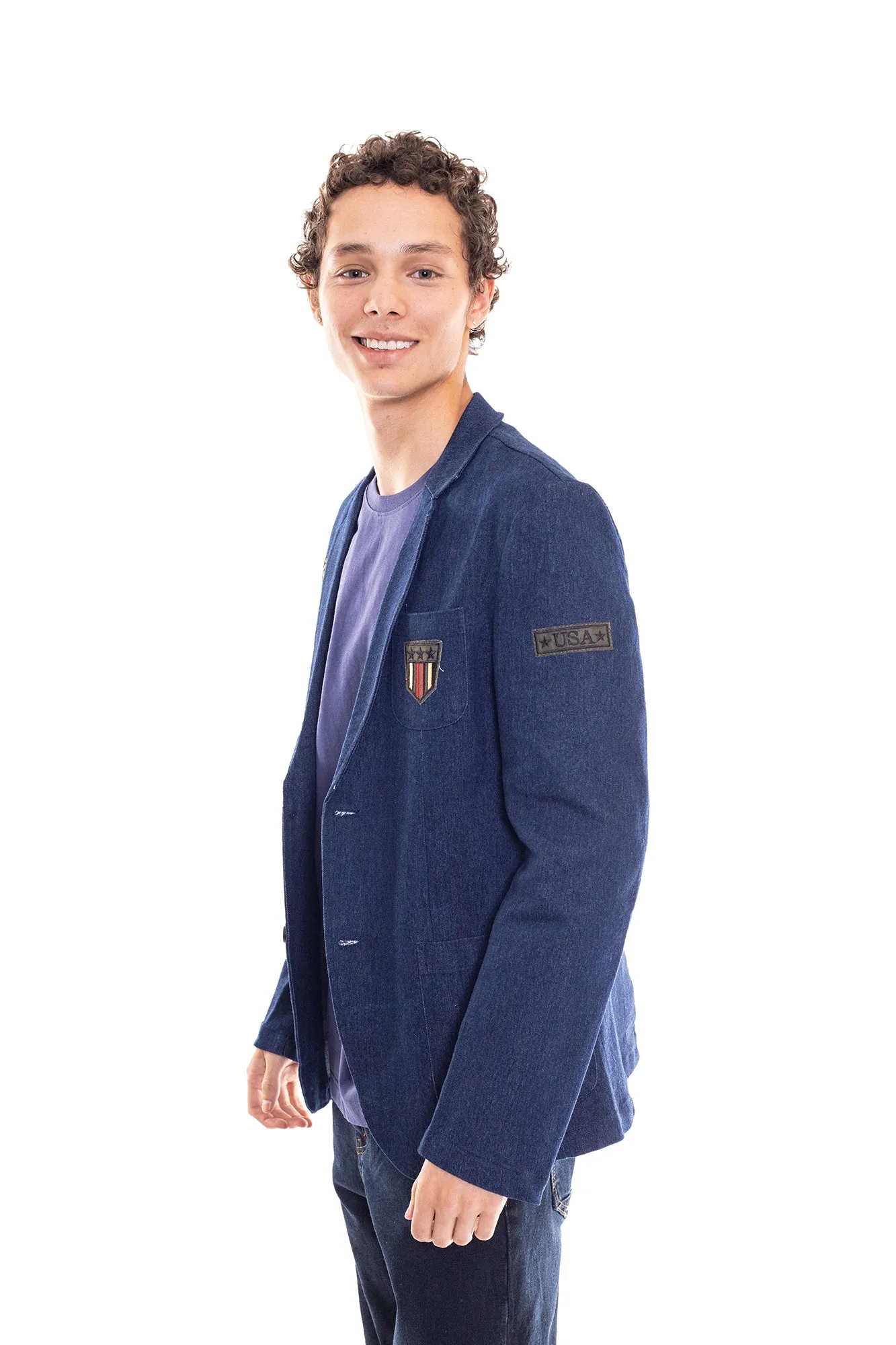 BLAZER EN JEANS  MANGA LARGA PARA HOMBRE