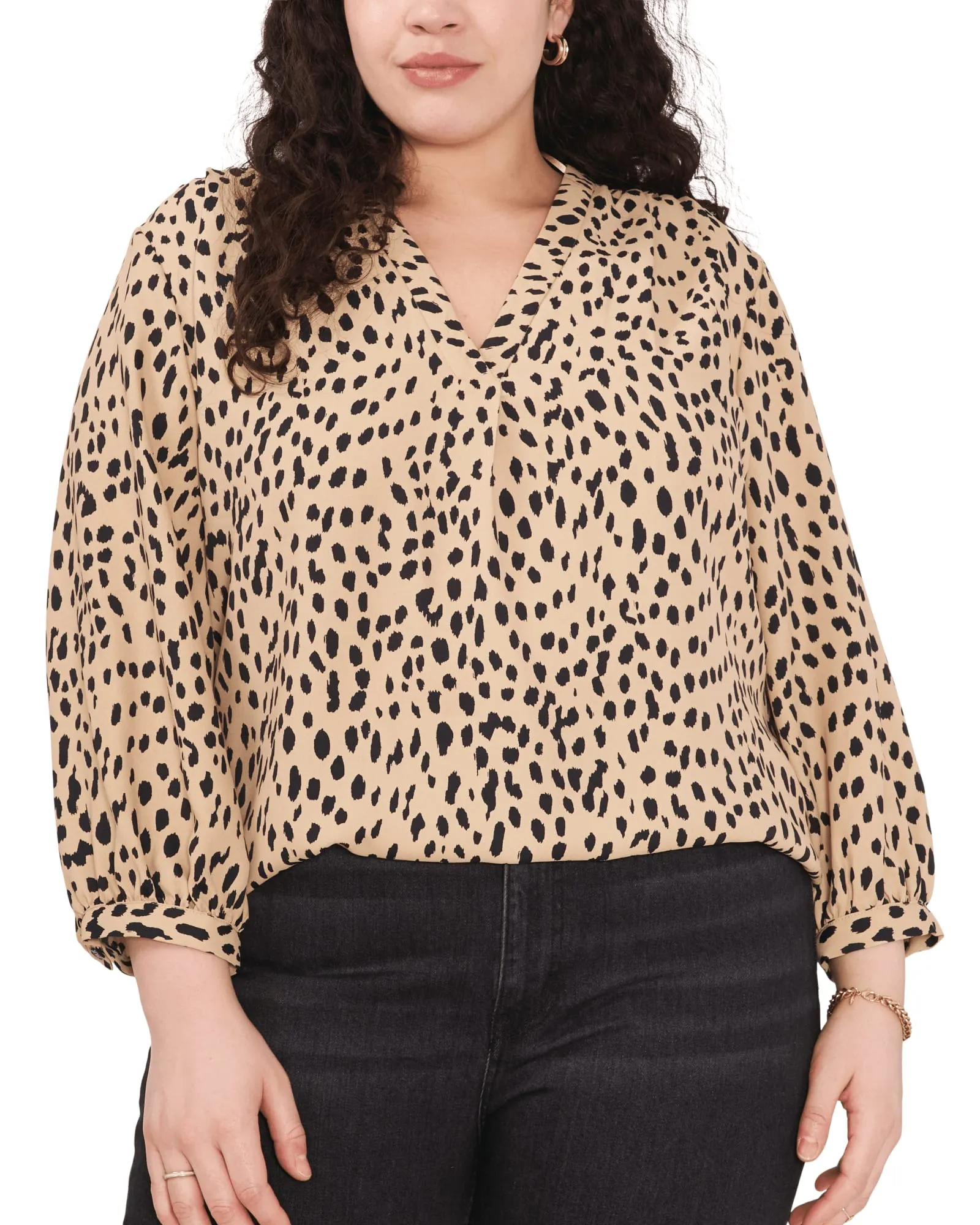 Brylie Animal Print Blouse | KHAKI HAZE