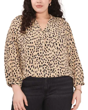 Brylie Animal Print Blouse | KHAKI HAZE