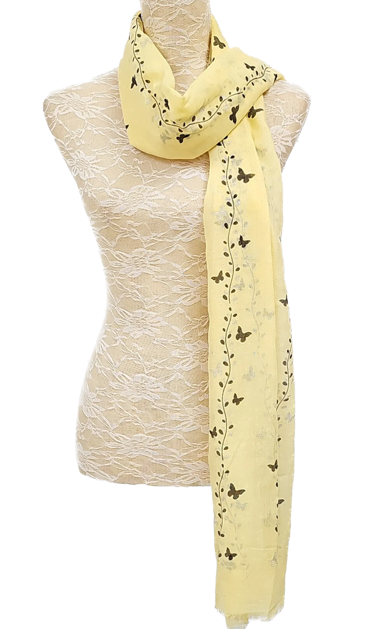 Butterfly Glitter Print Scarf