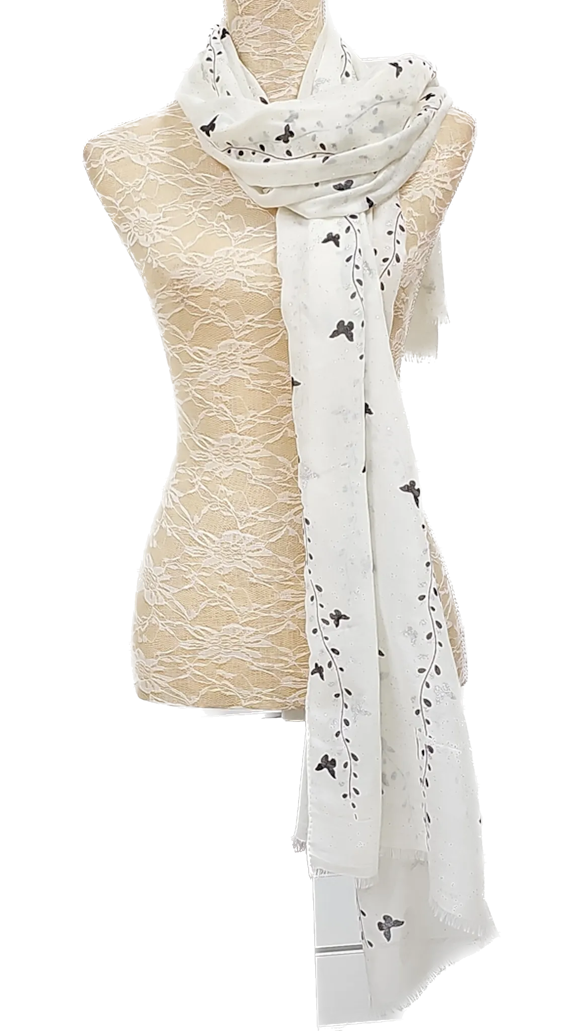 Butterfly Glitter Print Scarf