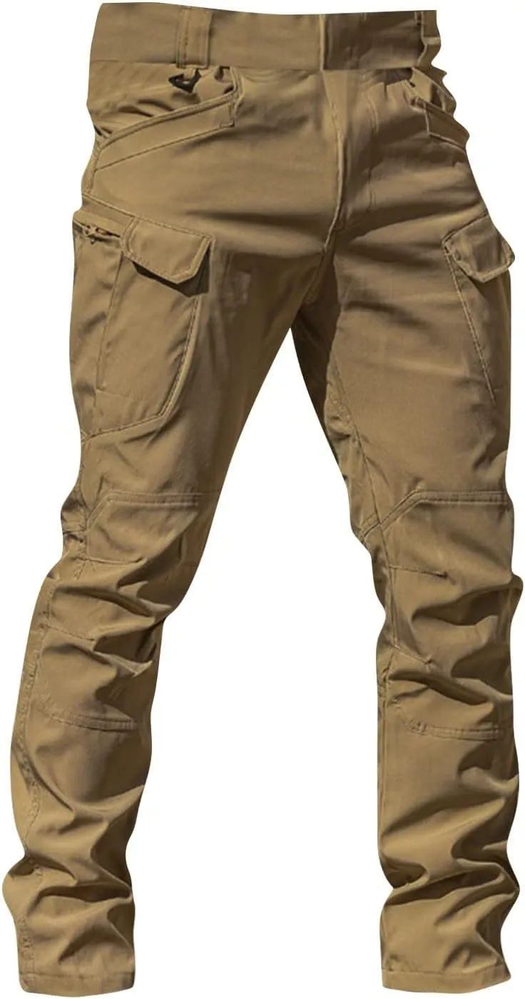 Cargo Pants Men Multi Pockets Athletic Fit Y2K Pants Fashion Stretch Loose Fit Pants Casual Travel Trousers Casual