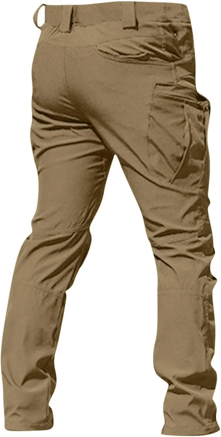 Cargo Pants Men Multi Pockets Athletic Fit Y2K Pants Fashion Stretch Loose Fit Pants Casual Travel Trousers Casual