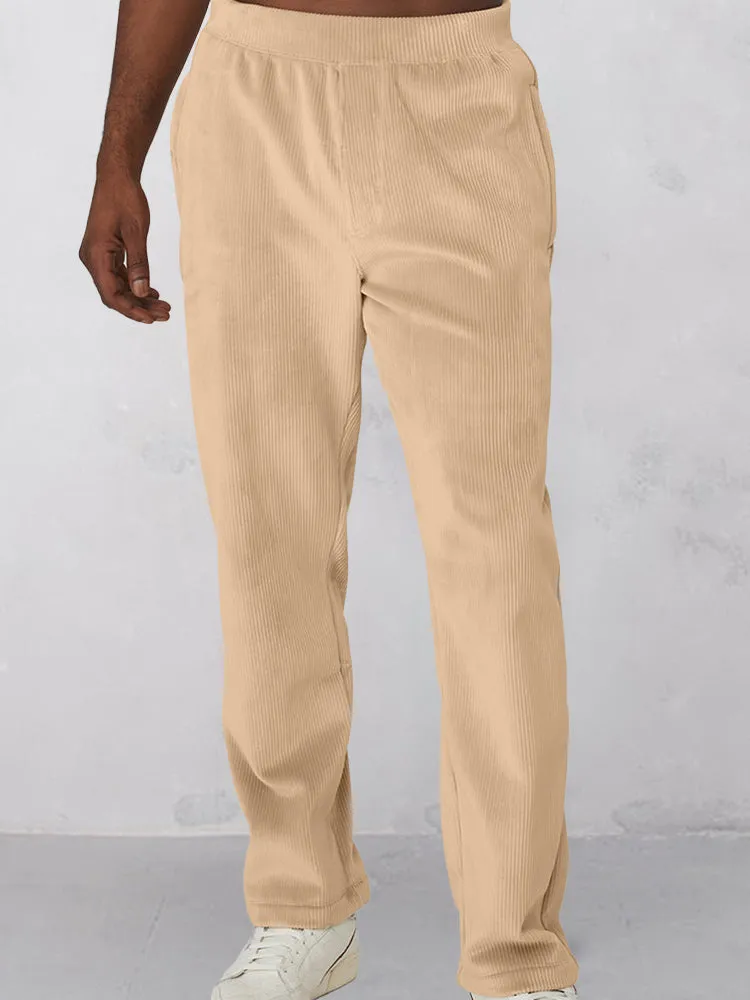Casual Corduroy 2-Piece Hoodie Set