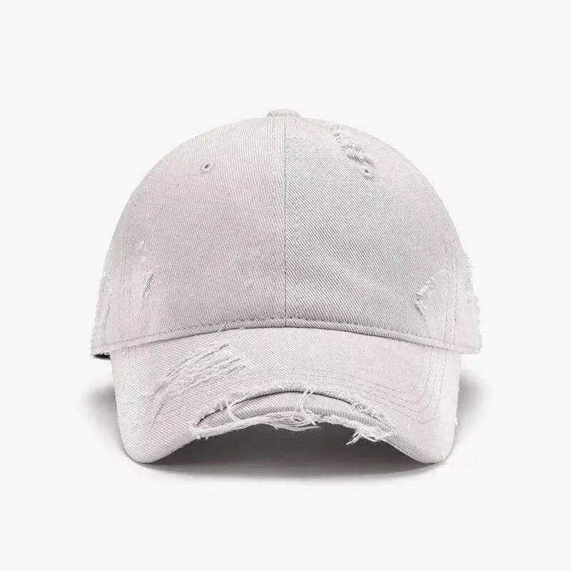 Chic Distressed Adjustable Cotton Hat for Luxury Fashion Enthusiasts