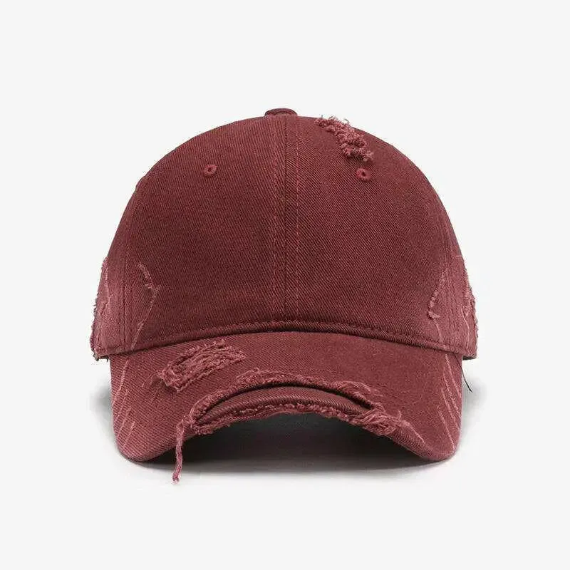 Chic Distressed Adjustable Cotton Hat for Luxury Fashion Enthusiasts