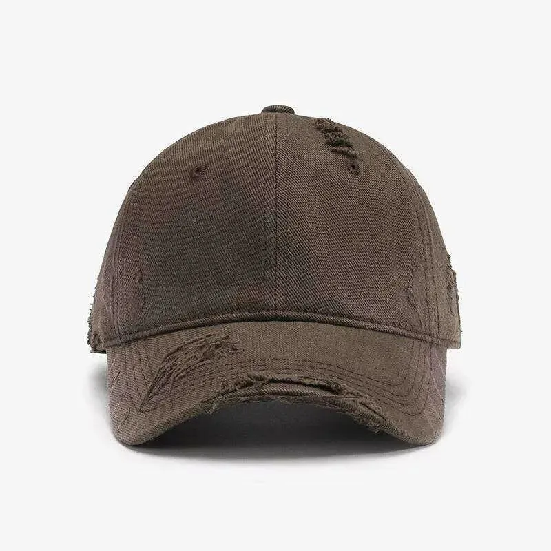 Chic Distressed Adjustable Cotton Hat for Luxury Fashion Enthusiasts