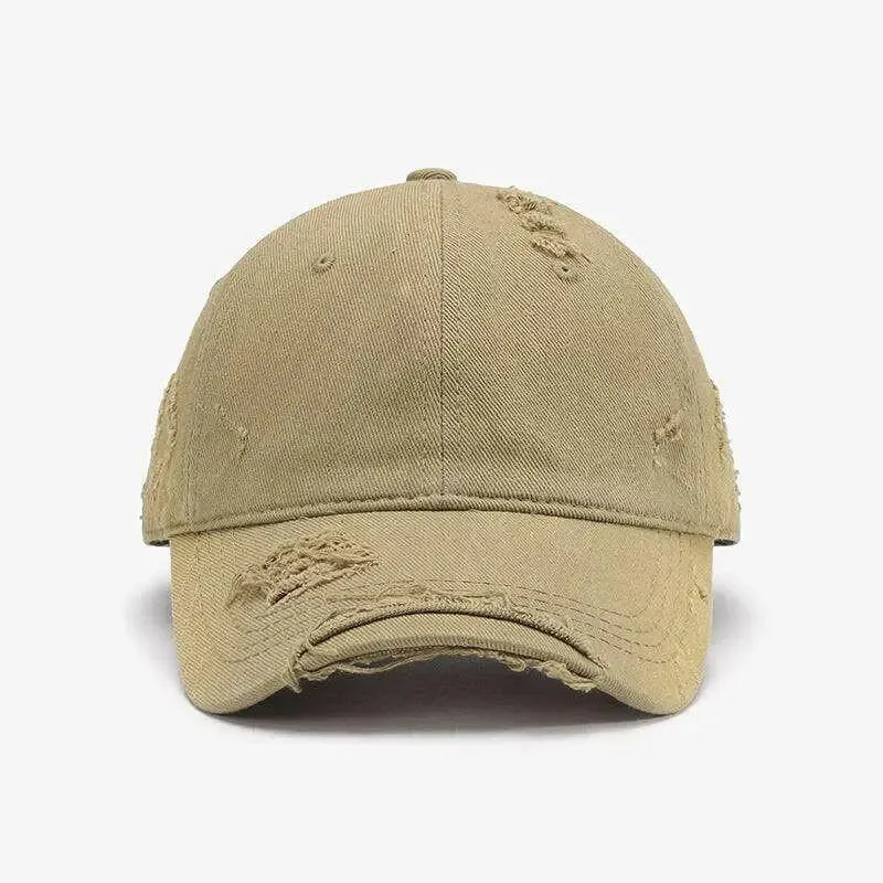 Chic Distressed Adjustable Cotton Hat for Luxury Fashion Enthusiasts