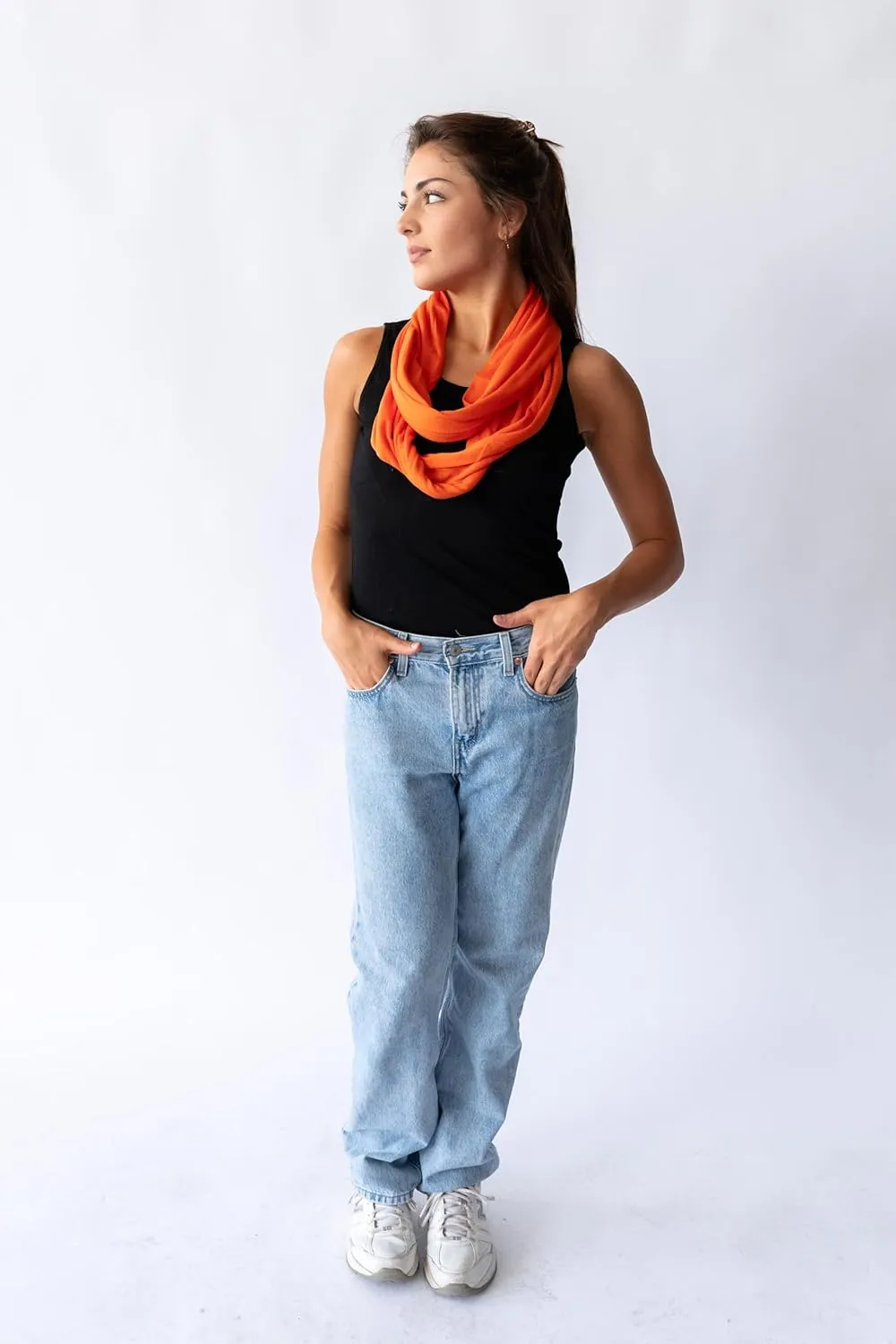 Clever Travel Companion Infinity Travel Scarf with Secret Hidden Pocket, Circle Loop Scarf for Fall Winter Travel Scarves