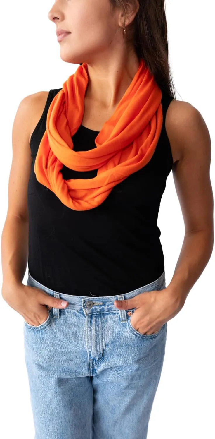 Clever Travel Companion Infinity Travel Scarf with Secret Hidden Pocket, Circle Loop Scarf for Fall Winter Travel Scarves