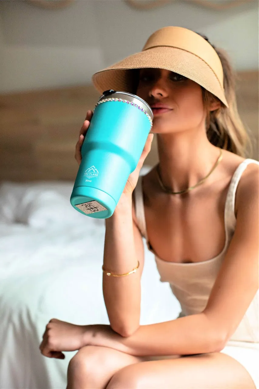 Crystallized & Packable Straw Custom Fit Visor in Tan