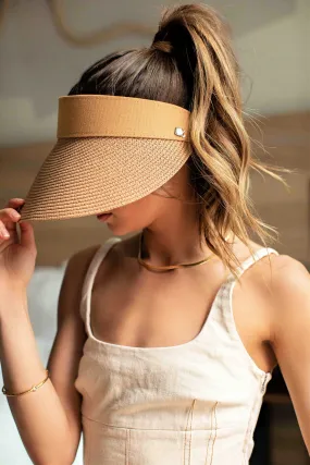 Crystallized & Packable Straw Custom Fit Visor in Tan