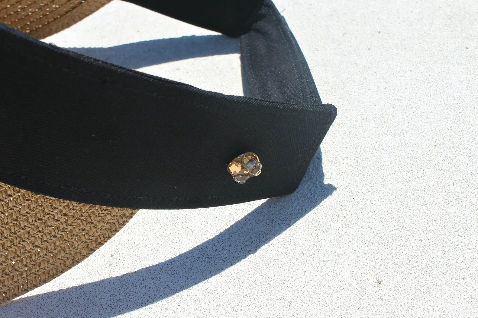 Crystallized & Packable Straw Custom Fit Visor in Tan