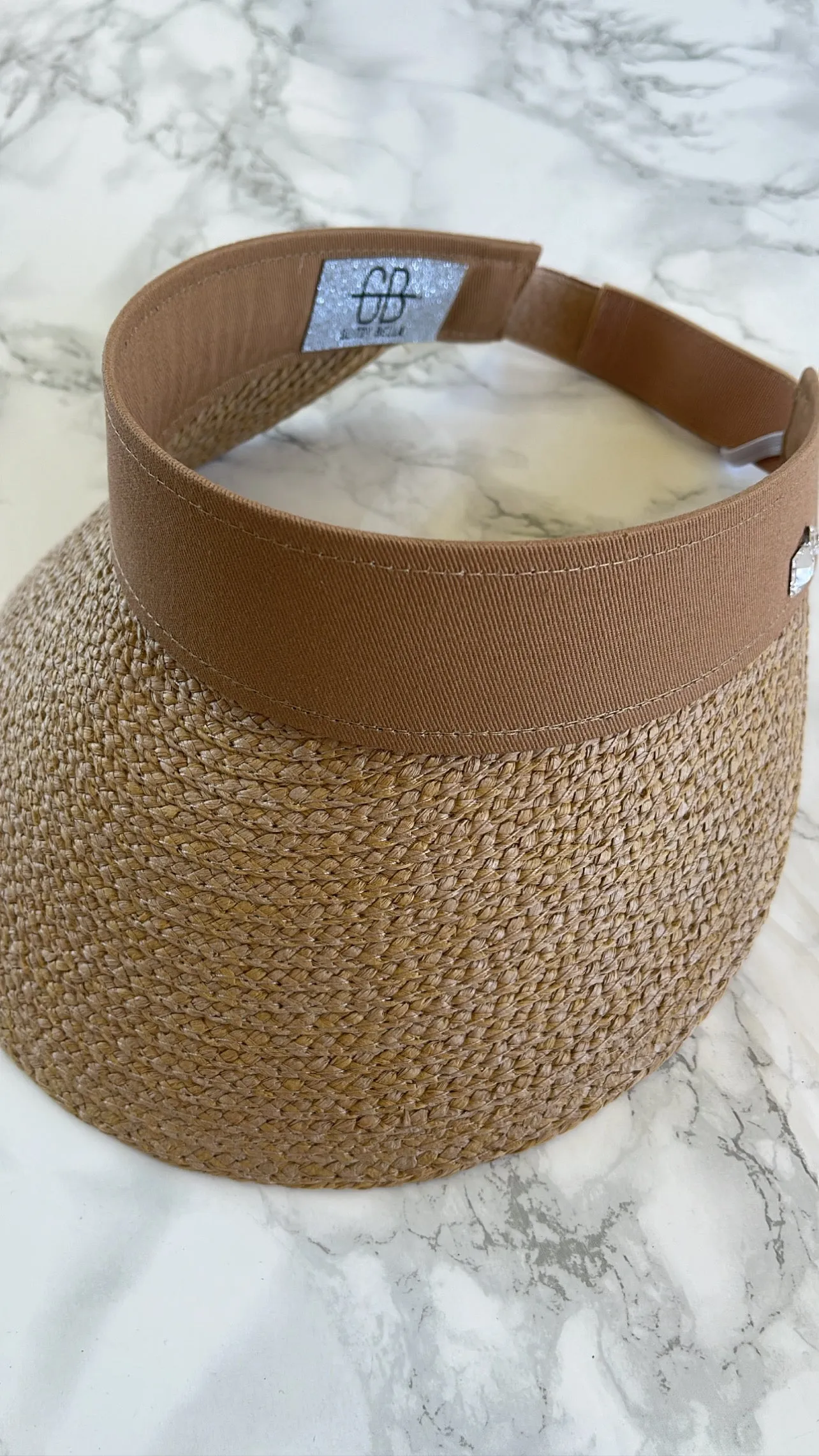 Crystallized & Packable Straw Custom Fit Visor in Tan