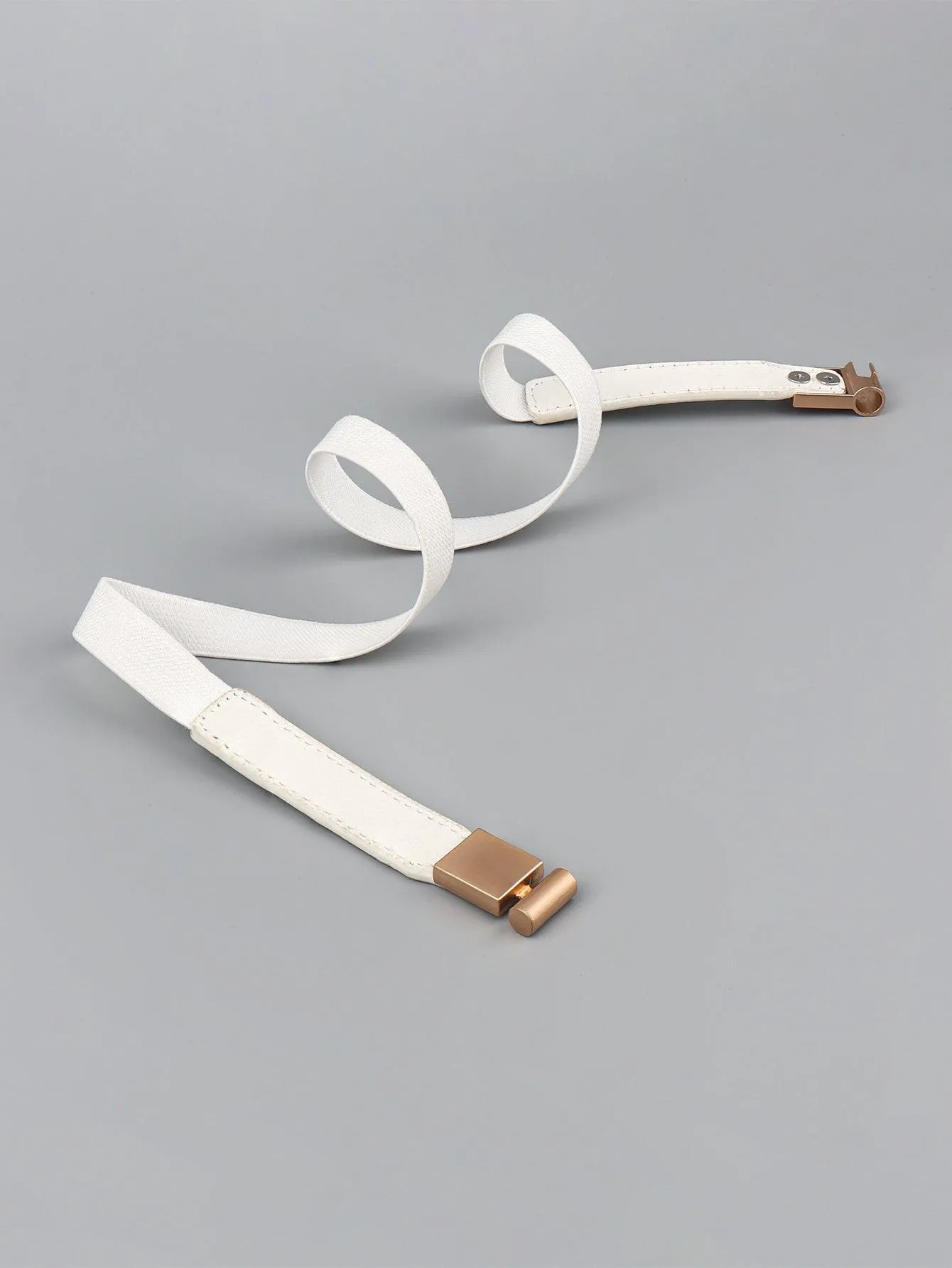 Elegant Adjustable PU Elastic Skinny Belt for Effortless Style