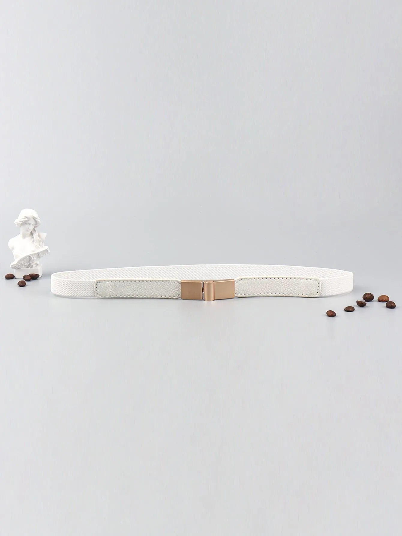 Elegant Adjustable PU Elastic Skinny Belt for Effortless Style