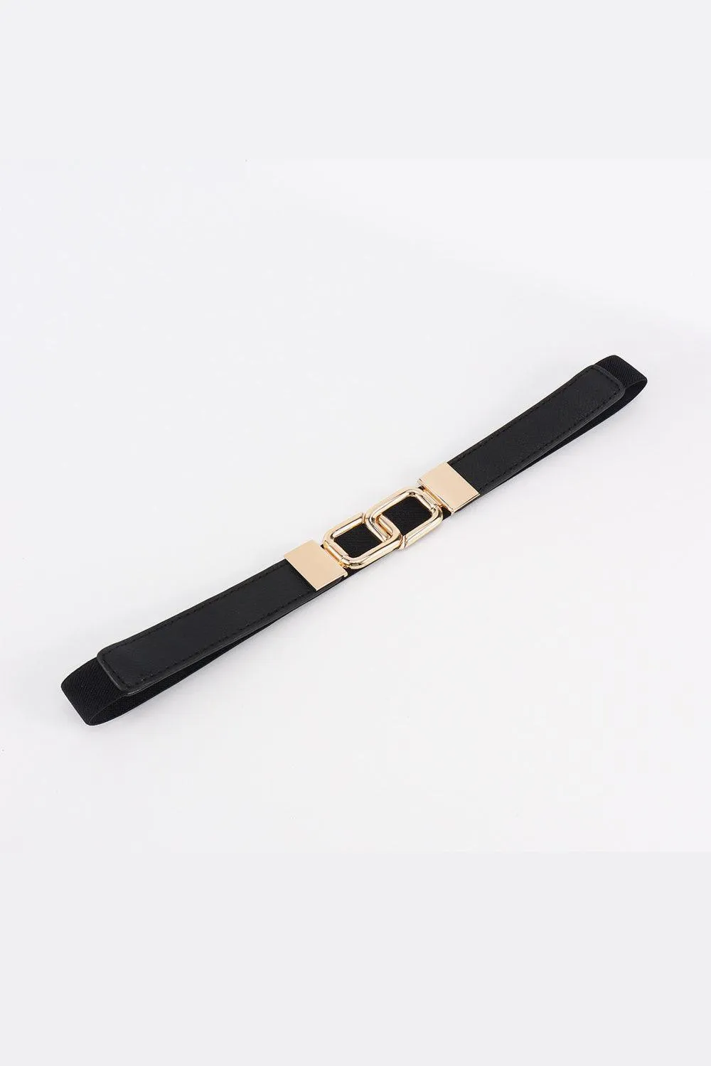 Elegant Geometric Dual Buckle Stretch Belt