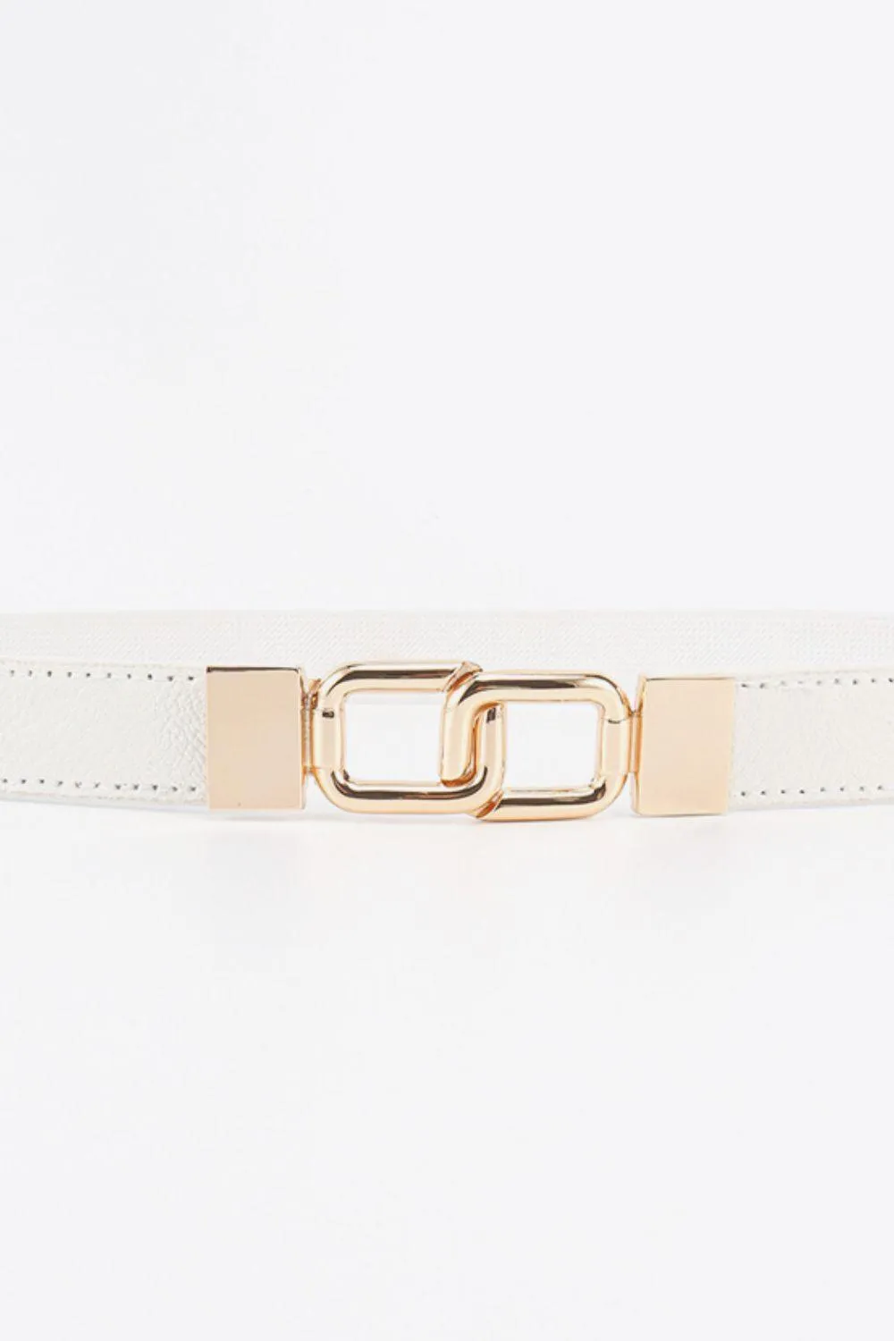 Elegant Geometric Dual Buckle Stretch Belt