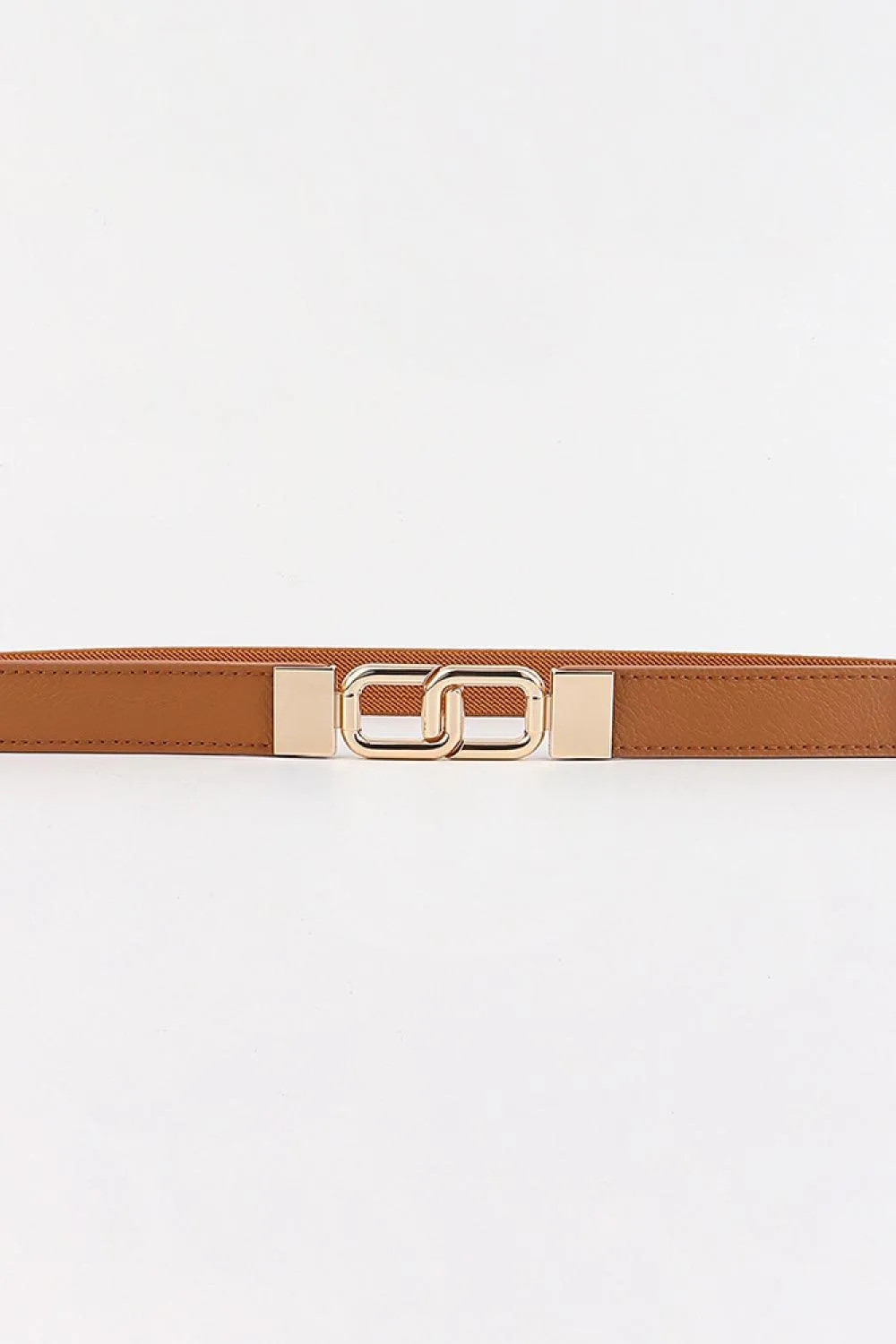 Elegant Geometric Dual Buckle Stretch Belt