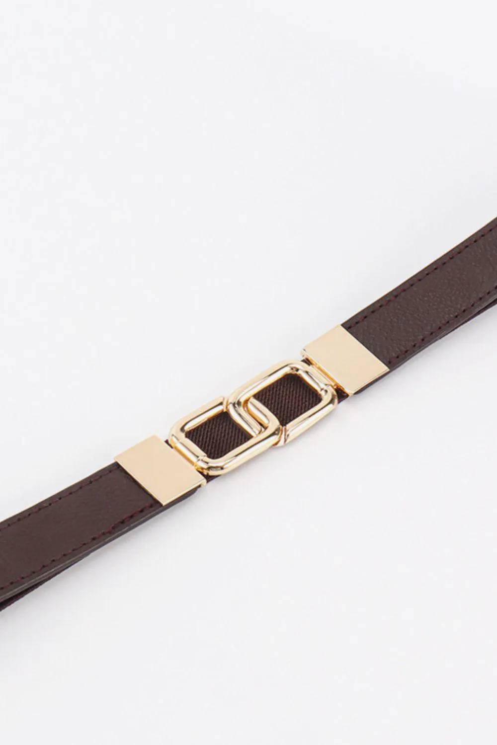 Elegant Geometric Dual Buckle Stretch Belt