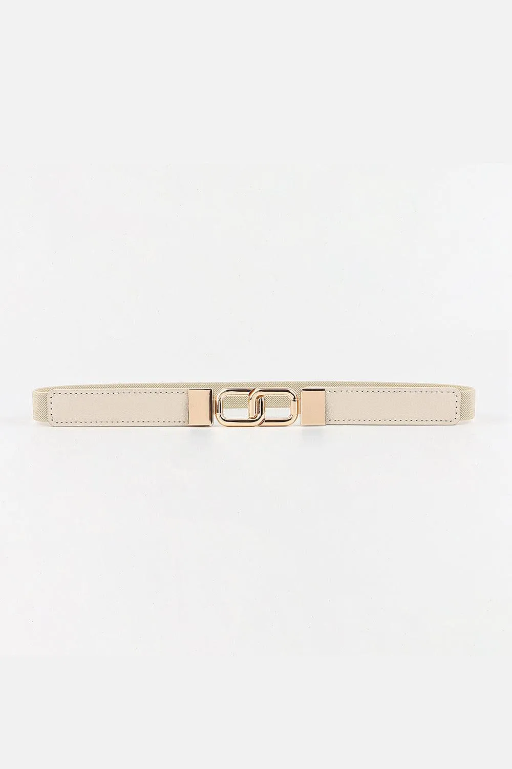 Elegant Geometric Dual Buckle Stretch Belt