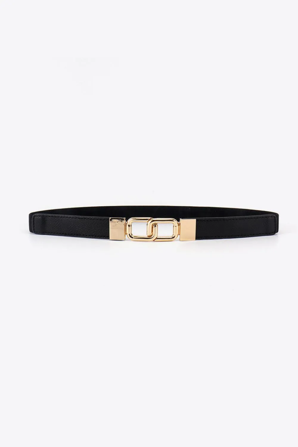 Elegant Geometric Dual Buckle Stretch Belt
