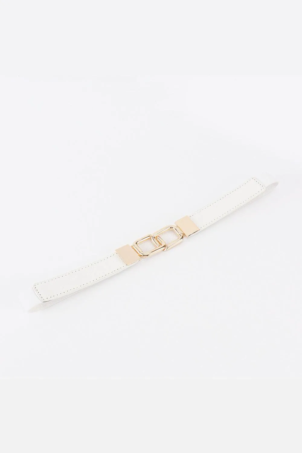 Elegant Geometric Dual Buckle Stretch Belt