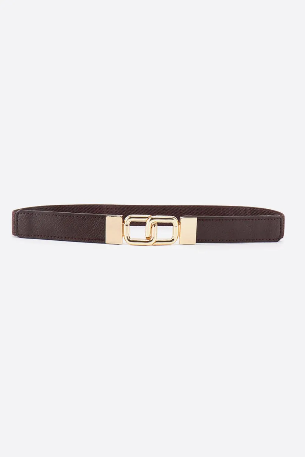 Elegant Geometric Dual Buckle Stretch Belt