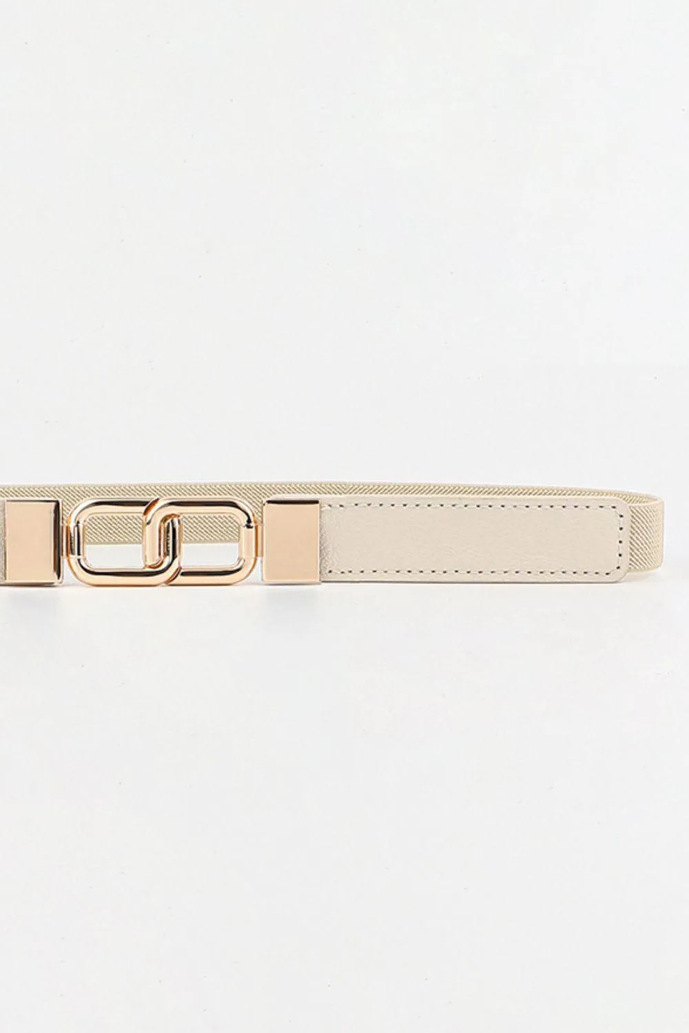 Elegant Geometric Dual Buckle Stretch Belt