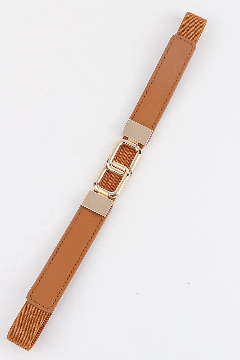 Elegant Geometric Dual Buckle Stretch Belt