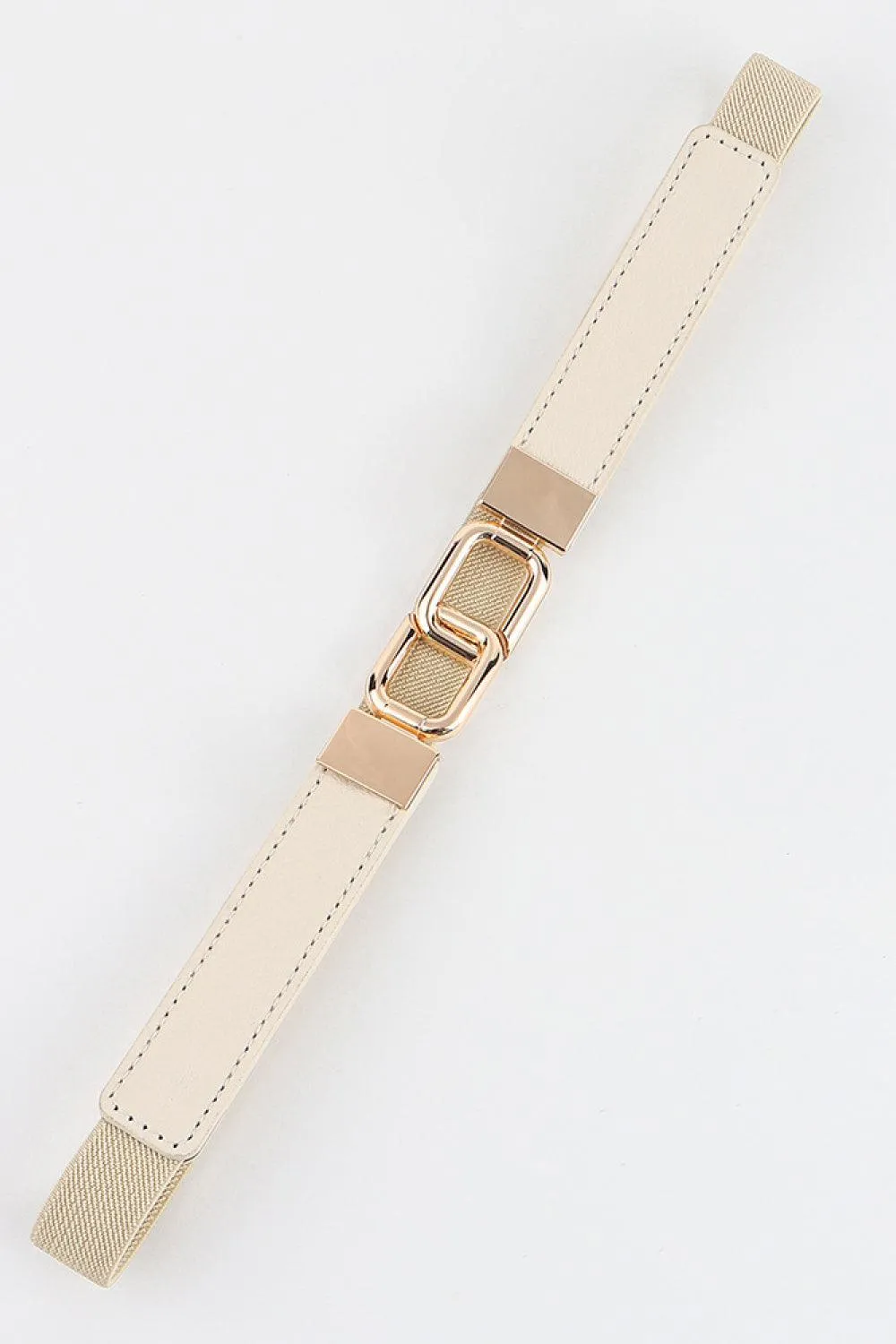Elegant Geometric Dual Buckle Stretch Belt