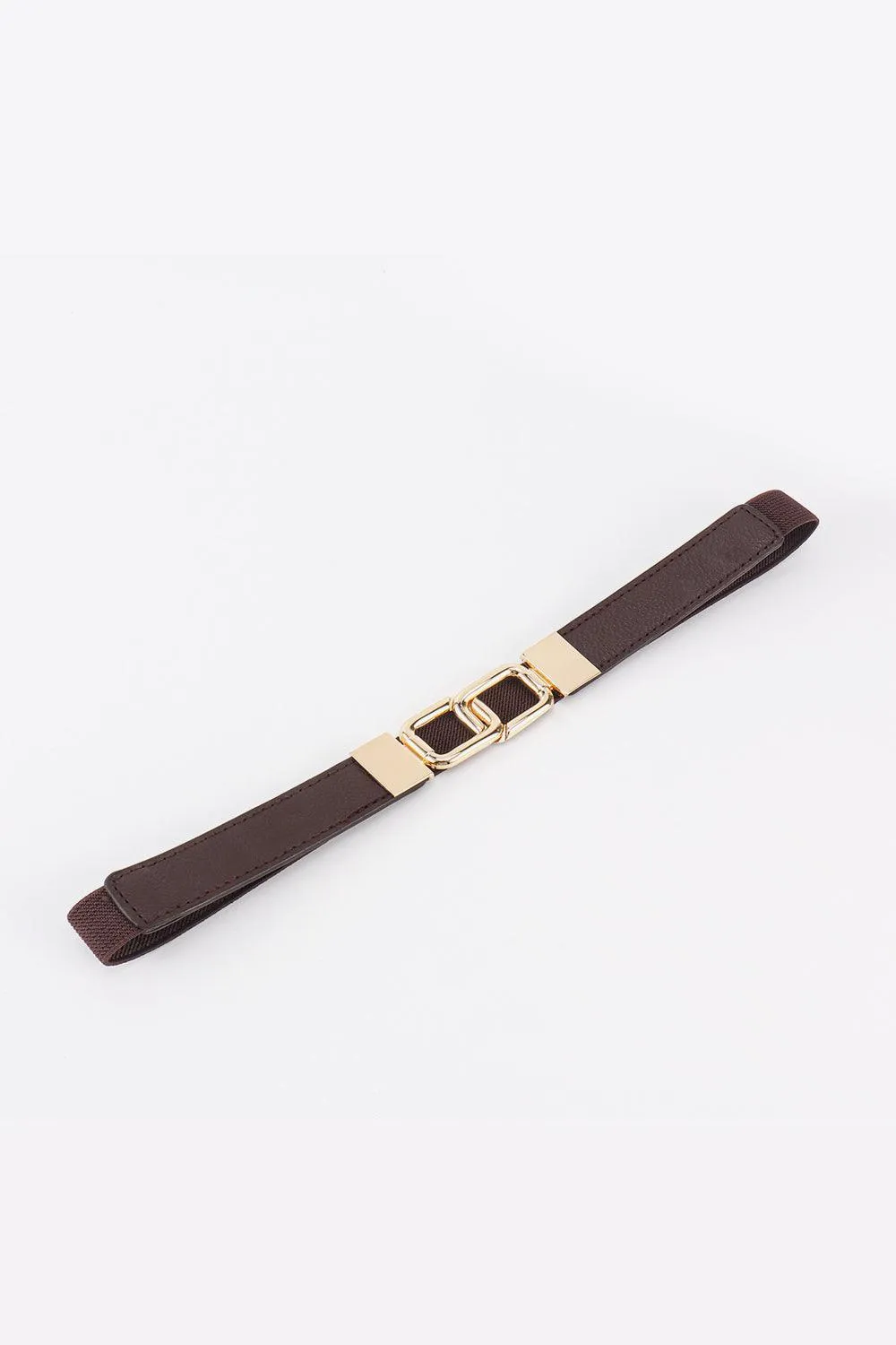 Elegant Geometric Dual Buckle Stretch Belt