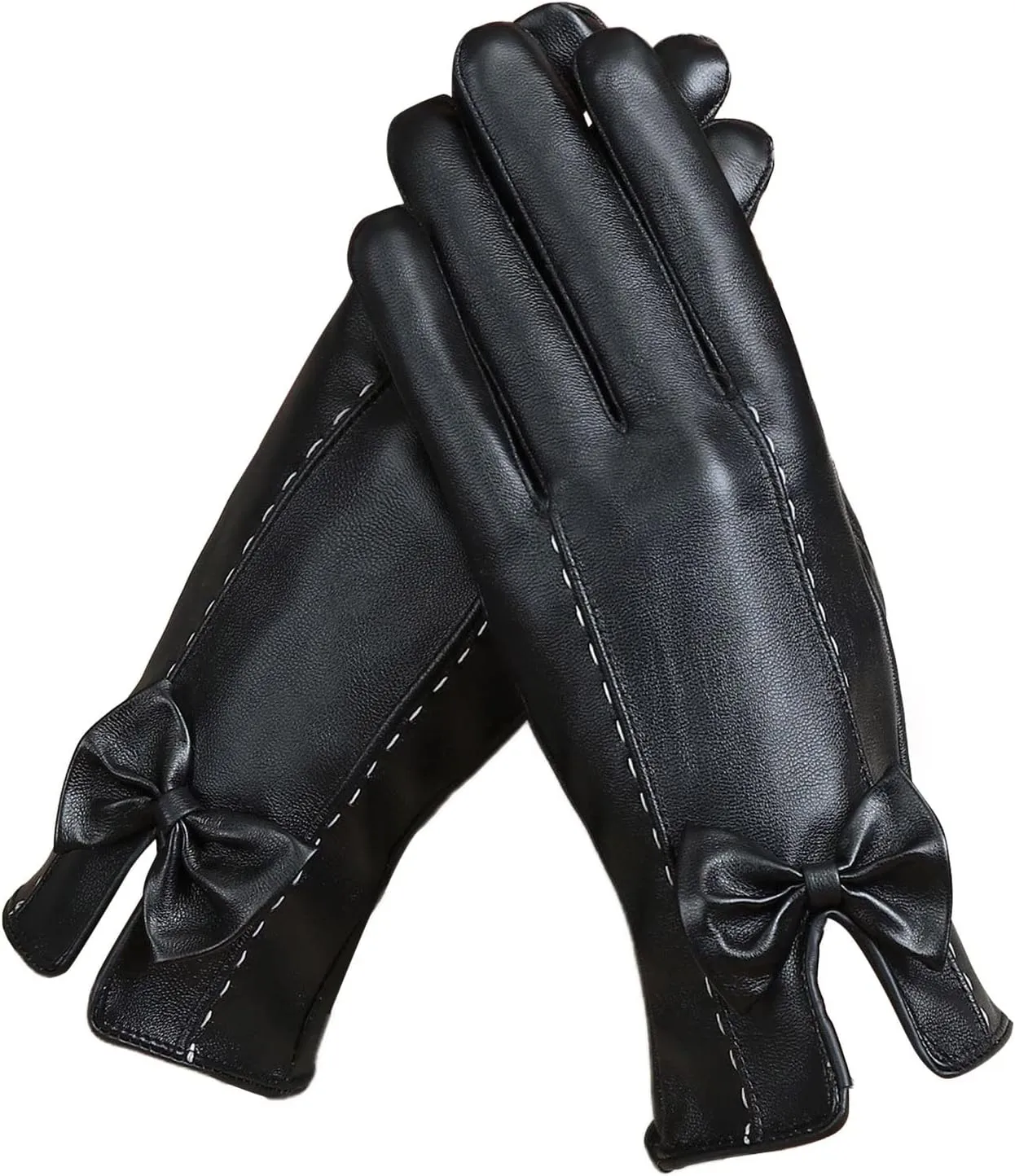 Elegant Warm Gloves Women Soft PU Leather Gloves for Women Winter Warm Fashion Gloves Winter Gloves for Women Driving