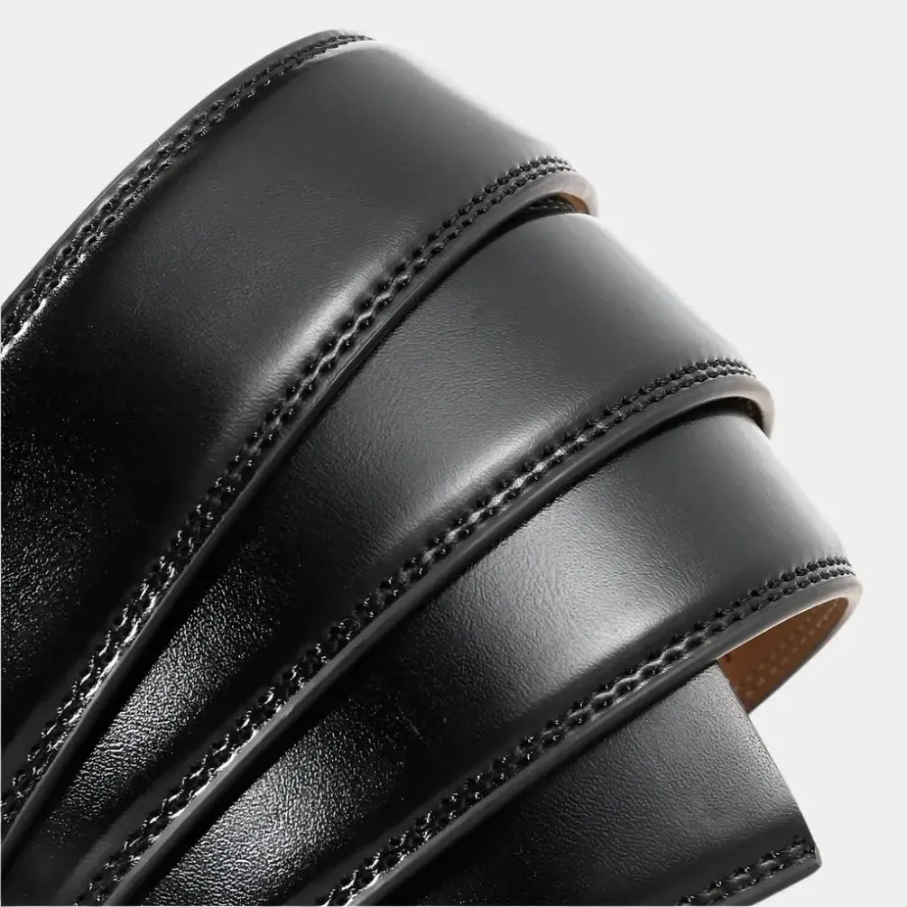 Essential Elegant Leather Belt Without Buckle - Cross & Crown