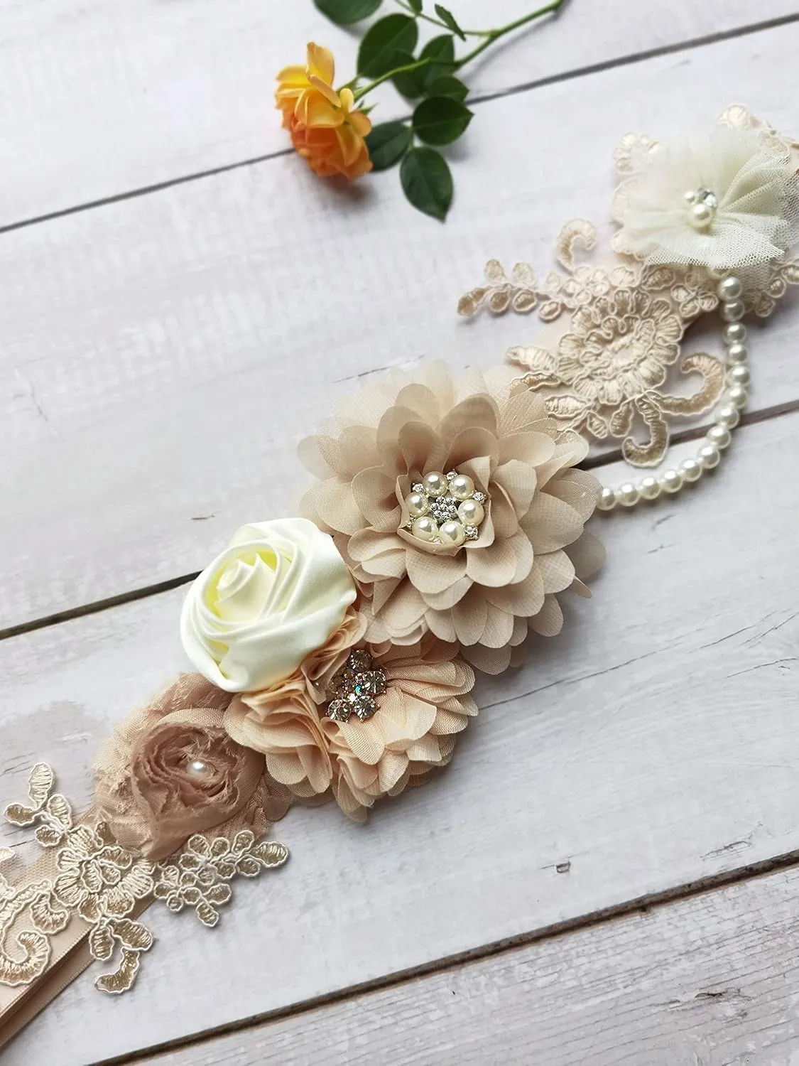 FANFAN Maternity Belt for Pregnant Wedding - Bridal Sash Belt Y01