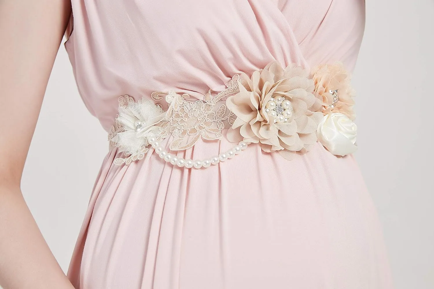 FANFAN Maternity Belt for Pregnant Wedding - Bridal Sash Belt Y01