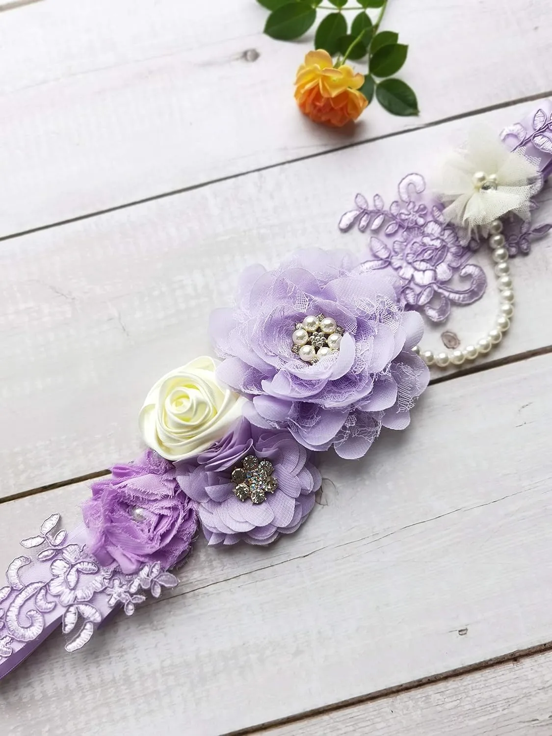 FANFAN Maternity Belt for Pregnant Wedding - Bridal Sash Belt Y01