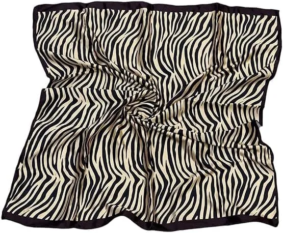 Four Leaf Women's Polyester Satin Silk Square Printed Scarf Pack of 2