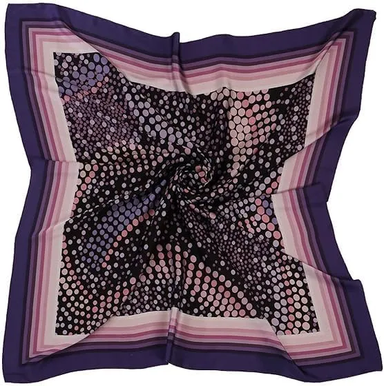 Four Leaf Women's Polyester Satin Silk Square Printed Scarf Pack of 2